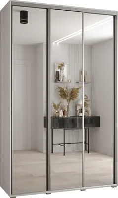 Produktbild von MEBLE KRYSPOL Davos 2 Schrank, drei Türen - 235,2x160x45 cm - Weiß Weiß Silber