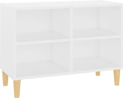 Immagine prodotto di Mobile TV con gambe in legno massiccio bianco 69,5x30x50 cm
