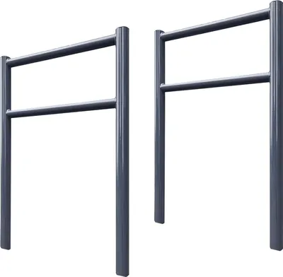 Produktbild von 2x Fahrradanlehnbügel mit Knieholm 115x75 cm Stahl pulverbeschichtet Ø 60 mm Einbetonieren Anthrazit Typ H