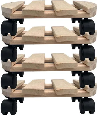 Produktbild von Famanu Pflanzenroller 30 x 30 cm - Tragkraft bis 120 kg - Stabile Rollenuntersetzer für Blumentöpfe und Möbel