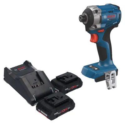 Produktbild von Bosch GDR 18V-215 Professional Akku Drehschlagschrauber 18 V 215 Nm 1/4" Brushless + 2x ProCORE Akku 4,0 Ah + Ladegerät