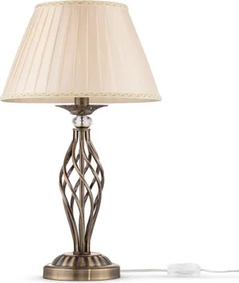 Zdjęcie produktu dla Lampa stołowa z abażurem GRACE złota 1xE14x40W tkanina wym:55x32x32cm IP20 Maytoni