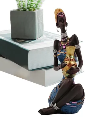 Immagine prodotto di Statua decorativa di una ragazza africana – Ideale per arredare camere da letto e soggiorni, con un motivo tribale