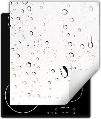 Produktbild von DarHaus Herdabdeckplatte 45x52 cm Anti Rutsch Matte Aufrollbar, weiß  - Tropfen