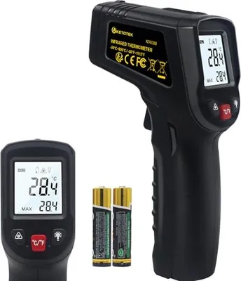 Produktbild von Infrarot Thermometer, Temperaturmessgerät IR Pyrometer Digital Laser Thermometer Berührungslos 50°C bis 600°C Temperaturmesser mit LCD Einstellbarer