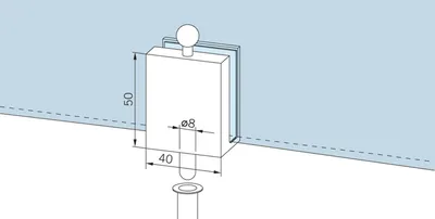 Produktbild von DORMA-Glas Überschubfeststellriegel mit Bodenbuchse, silber elox.(12.301)