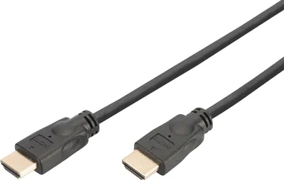 Zdjęcie produktu dla Digitus Kabel połączeniowy HDMI Premium High Speed z Ethernetem, 1 m, HDMI Typu A (Standard), HDMI Typu A (Standard), 3840 x 2160 px, Audio Return Channel (ARC), Czarny