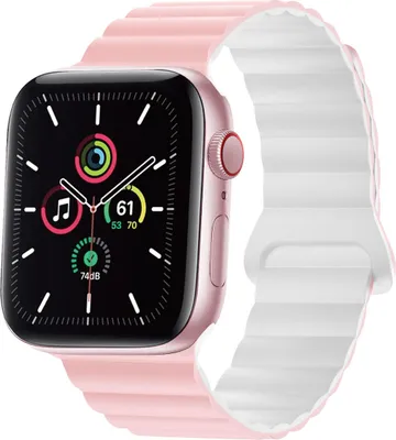 Image de Bracelet magnétique en silicone imoshion pour Apple Watch | 44/45/46/49 mm - Rose et blanc