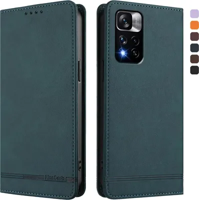 Obrázek produktu pro Pouzdro pro Xiaomi Redmi Note 11 Pro+ 5G, retroPolyuretankožené flip pouzdro s stojánkem a přihrádkami na karty Zelený