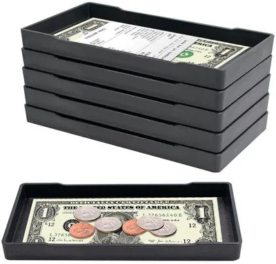 Productafbeelding van Kunststof serveerplankjes voor restaurants en bars - Set van 6 - Geschikt voor rekeninghouders - Presentatieblad - Geschikt voor contant geld en creditcards - Afmetingen: 20 x 10 x 2,1 cm