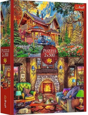 Produktbild von Winterliche Bergwelt: 2x500 Teile Puzzle-Set Abenteuer & Hütte