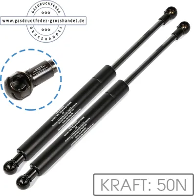 Produktbild von 2x Gasdruckfeder Ersatz LIFT-O-MAT 50N Gasdruckdämpfer Kesseböhmer mit Aufnahme aus Metall Schwarz