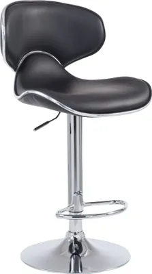 Produktbild von CLP Barhocker Las Vegas V2  mit Fußstütze schwarz Gestell Farbe chrom