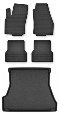 Zdjęcie produktu dla Dywaniki gumowe + mata bagażnika do Ford Mondeo MK1 1992-1996 (sedan) – czarne, dobierane – Wielganizator Semi-Universal