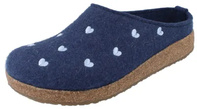 Produktbild von HAFLINGER Grizzly Cuoricino Damen Filzclogs dunkelblau Wollfilz - Größe: 39