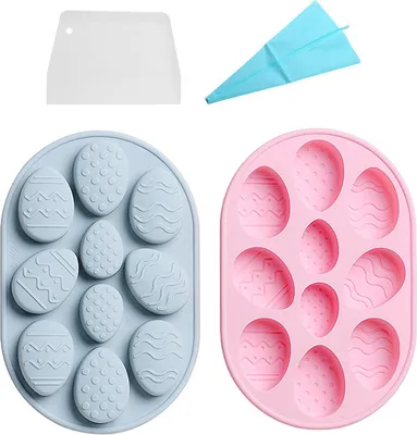 Produktbild von 2 Große Schokoladenformen Für Ostereier, Zur Herstellung Von Osterhasen-Schokoladenformen, Ostereier-Schokoladenkuchenformen Und Gelee-Pudding