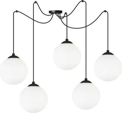 Obrázok produktu pre Závesné svietidlo v tvare pavúka, guľa, čierna, 15 cm – moderné LED závesné svietidlo