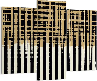 Produktbild von Bild auf Leinwand - Leinwandbild - 3 Teile - Abstraktion Weiß Gürtel - 130x100cm - Wand Bild - Wanddeko - Wandbilder - Leinwanddruck - Bilder - Wanddekoration - Leinwand bilder - CB130x100-4857