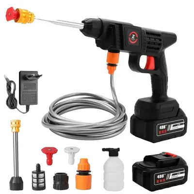 Obrázok produktu pre Akumulátorová vysokotlaková pištoľ na umývanie auta, výkonný 200W motor, prietok 240 l/h, 20000 mAh (len s 1 batériou)
