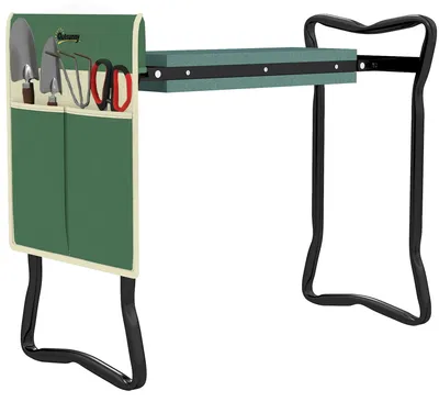 Image de Banc de jardin pour genoux – Tabouret pour travailler à genoux en jardinage – Protection pour les genoux – 58 x 28 x 49 cm – Vert