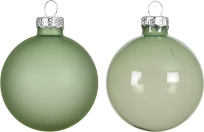 Produktbild von Weihnachtskugeln Glas 6cm x 6 Stück - Matchagrün transparent