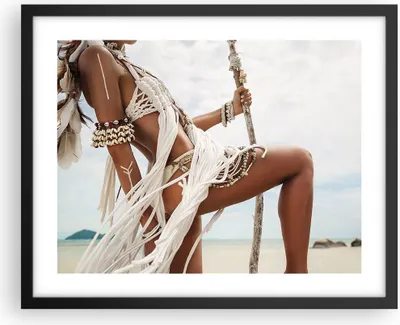Produktbild von Gerahmtes Poster - Schwarzer Rahmen - Frau Freiheit Exotik - 50x40 cm - Wand Bild - Wanddeko - Wandbilder - Kunstposter - Wandposter - Bilderrahmen - Bilder - Kunstdruck - P2BAA50x40-4942
