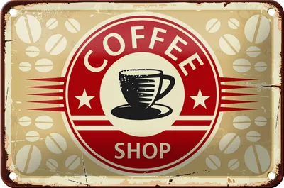 Produktbild von Blechschild Retro 18x12cm Kaffee Coffee Shop