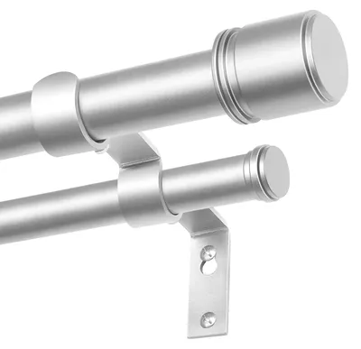 Doppel-Garderobenstange Silber 167-305 cm, 25 mm, verstellbar