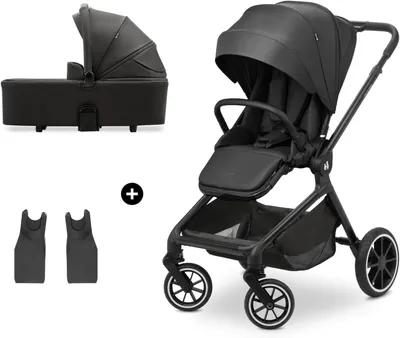 Image de Ensemble poussette - Transport de bébé - Poussette 2-en-1 pour voyages - Jusqu'à 22 kg - Noir