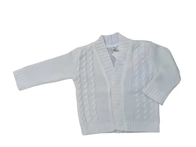 Produktbild von Baby Junge Jacke Jäckchen Strickjacke Taufe Taufjacke weiß elegant Gr. 80 9-12 Monate