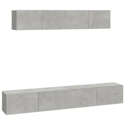 Produktbild von vidaXL 4-tlg. TV-Schrank-Set Betongrau Holzwerkstoff