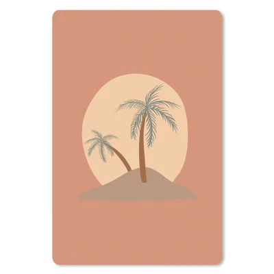 Produktbild von MuchoWow® Mauspad Mousepad Palme - Pastell - Rot - Sonne 40x60 cm - Mousepads - Maus Mat - Pad - Mausunterlage - Schreibtisch Accesoire
