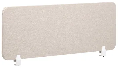 Produktbild von BELIANI Schreibtisch Trennwand Beige Stoff PET Kunststoff 120 x 40 cm zum Aufstellen Klemmen Schallschutz Sichtschutz Pinnwand Büro Home Office