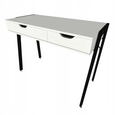 Immagine prodotto di Scrivania bianca con cassetti su gambe nere premium 80 cm