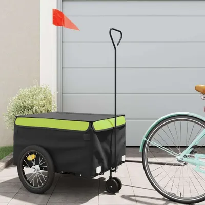 Produktbild von "2026 MODERNE"Robuste Fahrradanhänger - modernes Design - Transportanhänger - Schwarz und Grün 45 kg Eisen Promotion234037 - Fahrradanhänger