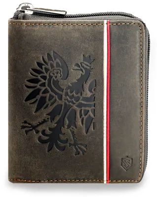 Zdjęcie produktu dla STEVENS portfel męski skóra naturalna nubuk brązowy RFID 12x10 cm zamek