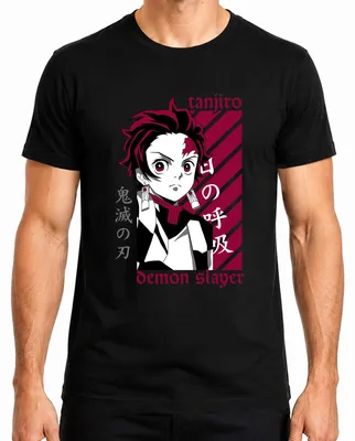 Produktbild von Tanjiro Demon Slayer Kimetsu no Yaiba Anime Geschenk Cosplay Herren T-Shirt, Schwarz, XL