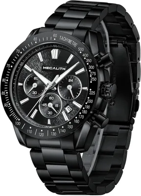 Produktbild von Vintage Chronograph Armbanduhr für Herren, Edelstahl, Analog Quarz, Wasserdicht, mit Datum, Business Uhr, Perfektes Geschenk für Männer, Stilvolle