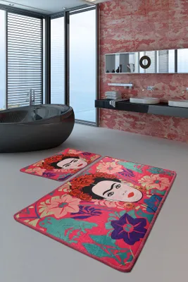 Produktbild von Mijolnir, Frida - Pink, Badematten, Mehrfarbig, Polyester, 60 x 100 cm