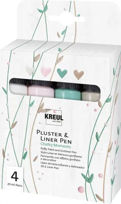 Immagine prodotto di KREUL 49831 KREUL Pluster & Liner Pen, set di 4 Chalky Moments