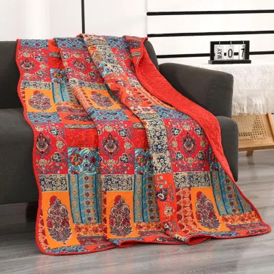 Produktbild von Bettüberwurf 150 x 200 cm - Weiche Baumwolle - Gepolstert - Bohemian Muster - Hypoallergen - Leicht und Komfortabel