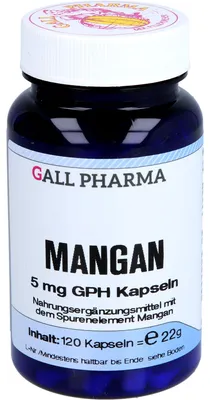 Zdjęcie produktu dla GALL PHARMA, Mangan 5 mg, kapsułki, 120 kapsułek