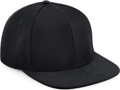 Produktbild von Beechfield B661 | Original Flat Peak 6 Panel Snapback Cap - Farbe: Black/Black - Größe: One Size