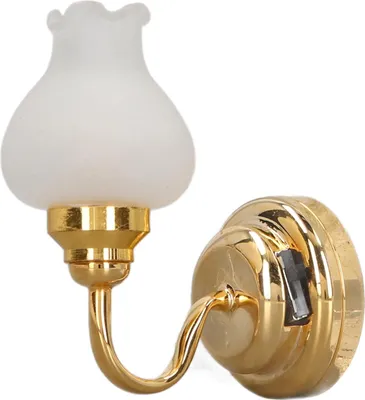 Zdjęcie produktu dla kinkiet LED do domku dla lalek w skali 1:12 Kształt tulipana Zasilanie bateryjne 3 V Miniatura DIY Symulacja Mini Kinkiet
