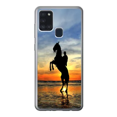 Produktbild von MuchoWow® Handyhülle Schutzhülle Hülle für Samsung Galaxy A21s Pferd - Himmel - Schatten Silikon Softcase Handy Hülle - Hartschale