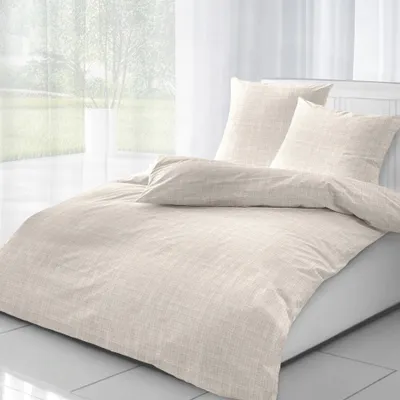Produktbild von Musselin Bettwäsche 200 x 220 cm, mit 2 Kissenbezügen in 80 x 80 cm, beige, 100% Baumwolle, sleepling