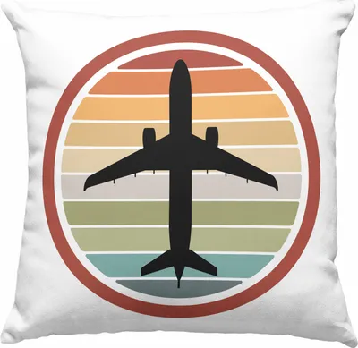 Produktbild von Trendation - Pilot Geschenk Deko-Kissen mit Füllung 40x40 Flugzeug Fliegen Geschenkidee Piloten  Deko-Kissen mit Füllung 40x40 Flugzeug Grafik (Rosa)