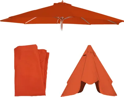 Produktbild von Ersatz-Bezug für Sonnenschirm Lissabon, Sonnenschirmbezug Ersatzbezug, Ø 3,5m Polyester 8 Streben  terracotta