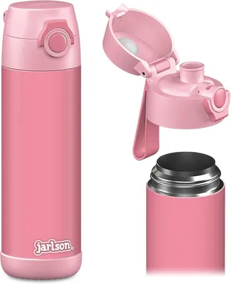 Obrázok produktu pre Detská fľaša na pitie 500 ml, nerezová oceľ, ružová, do školy