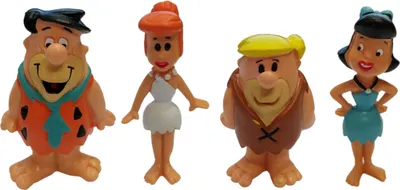 Produktbild von Familie Feuerstein Figuren 6cm (4er Set) Fred Wilma Barney Betty Flinstones